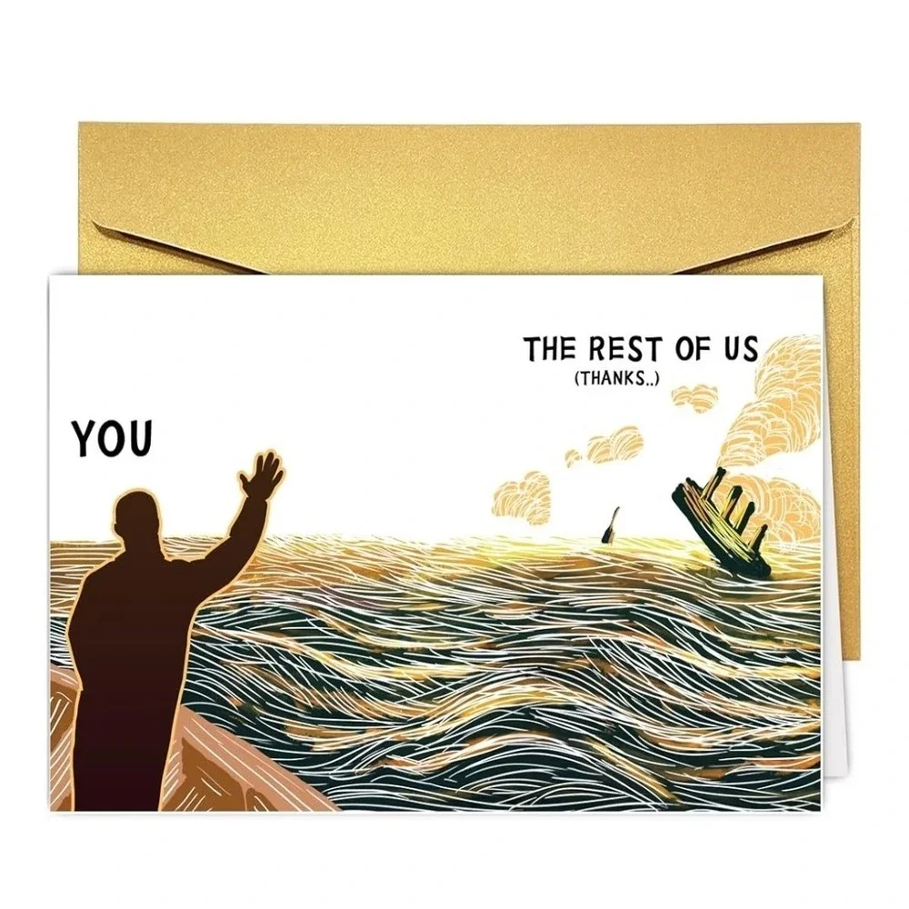 Funny Sinking Ship Leaving Card - Funny New Job Lot Of 10
